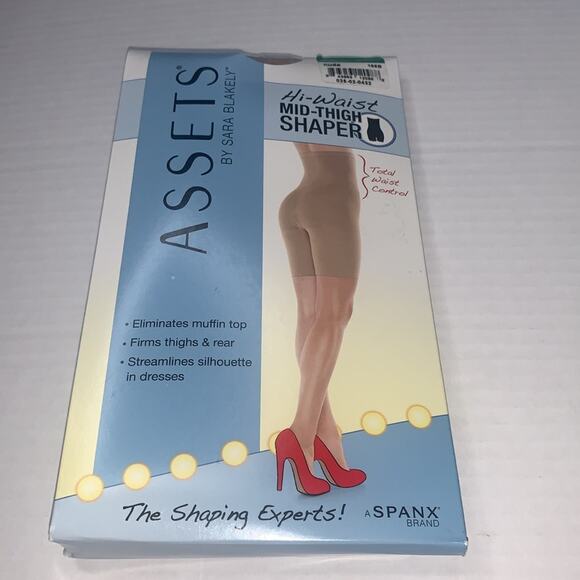 SPANX - Assets by Sara Blakely Hi-Waist Mid-Thigh Shaper Nude Size 3 - Picture 8 of 13